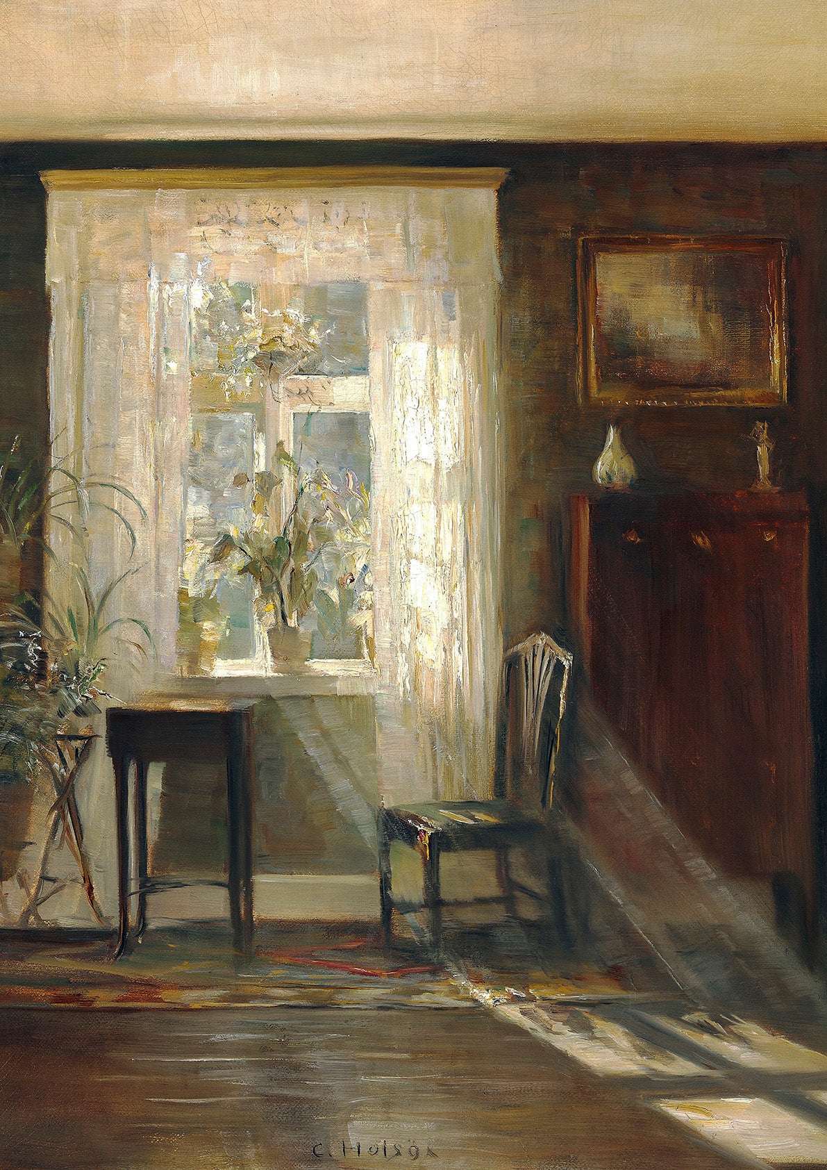 A fine art print of an interior scene by Carl Holsøe.