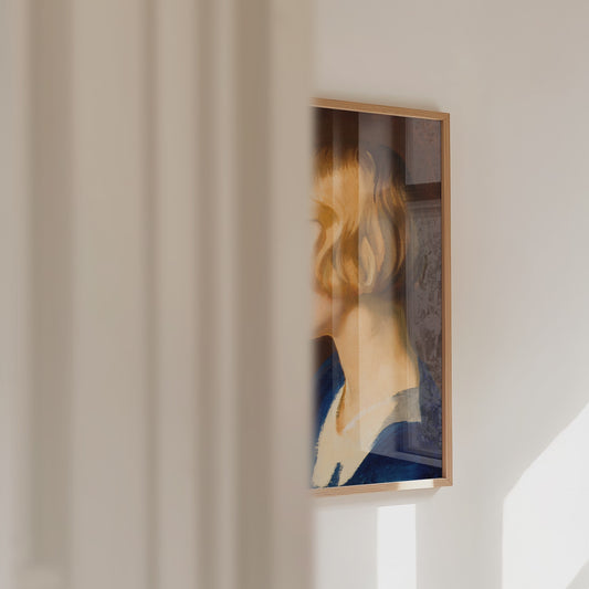 Art Deco Portrait Print: 1930s Oil Painting Reproduction